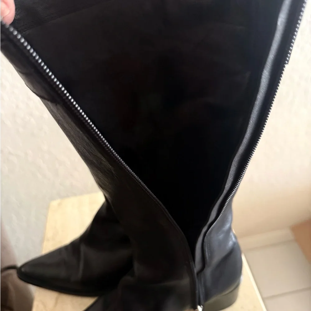 AUTHENTIC DIOR Black Leather Knee-High Boots - Picture 6 of 12
